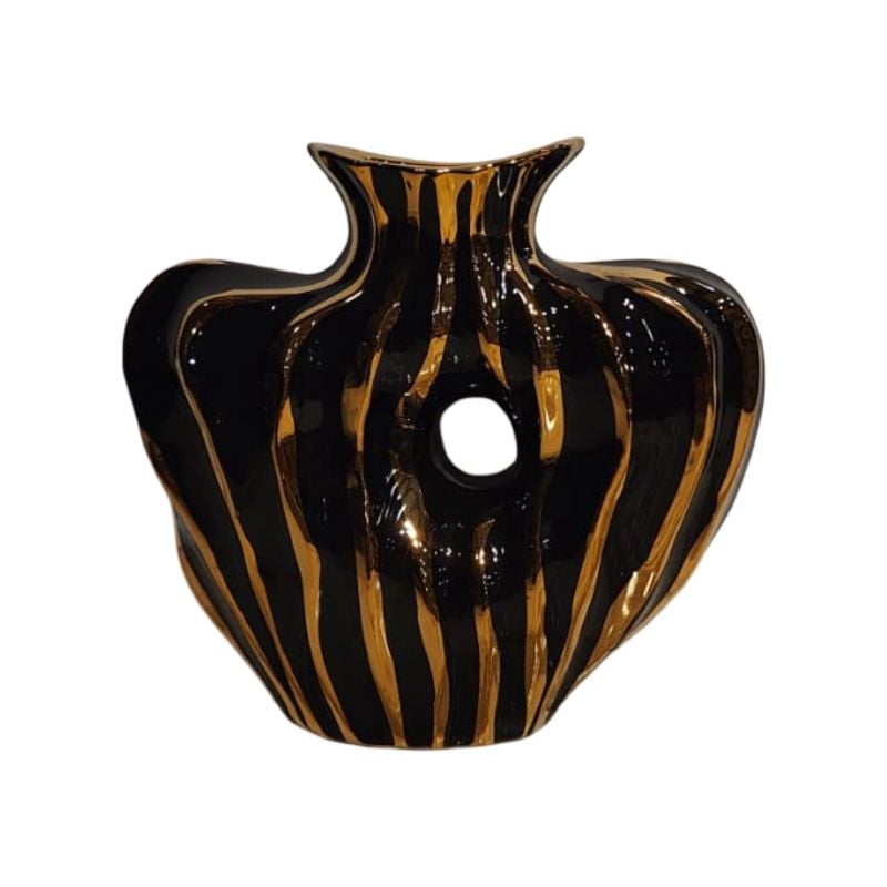 (TPM-2708)1 Piece Ceramic BK-WH Vase 24