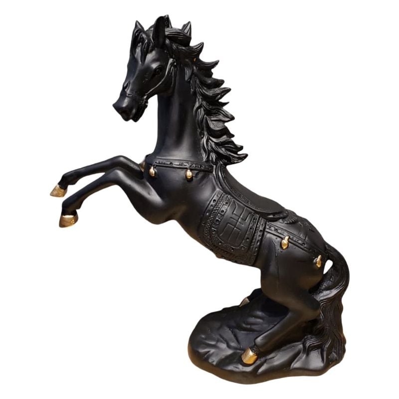 (TPM-W093) Standing Jumping Horse Statue