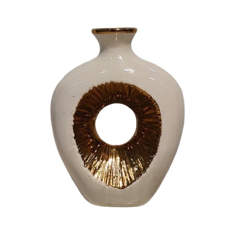 (TPM-2731)1 Piece Ceramic BK-WH Vase 35