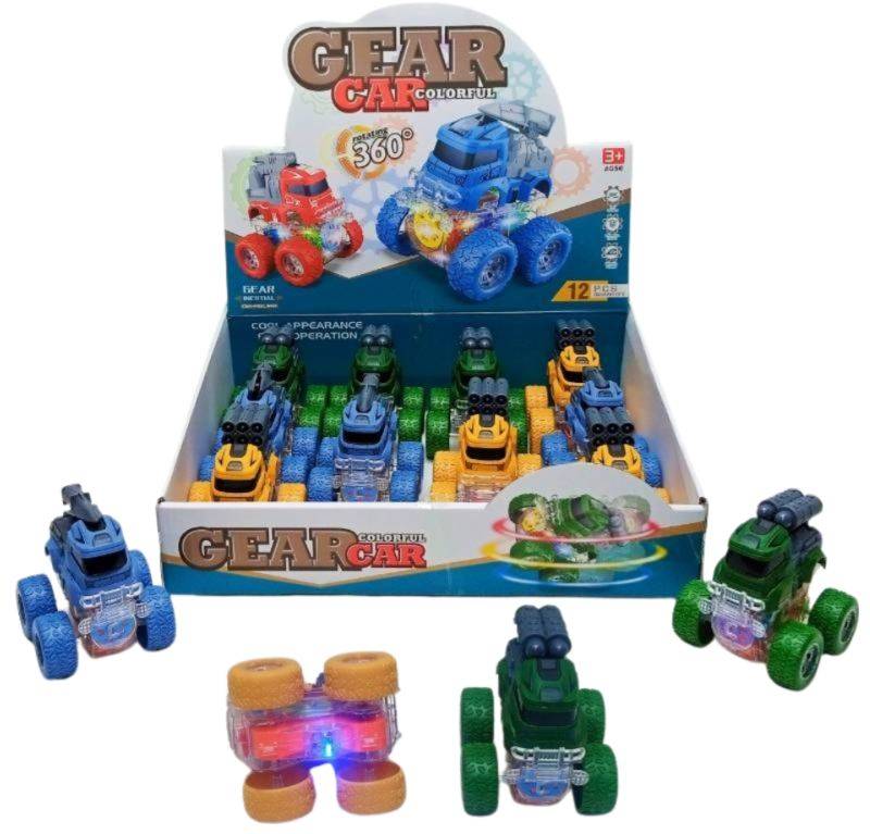 (YM-1108F) Gear Friction Car With lights 12Pcs Box
