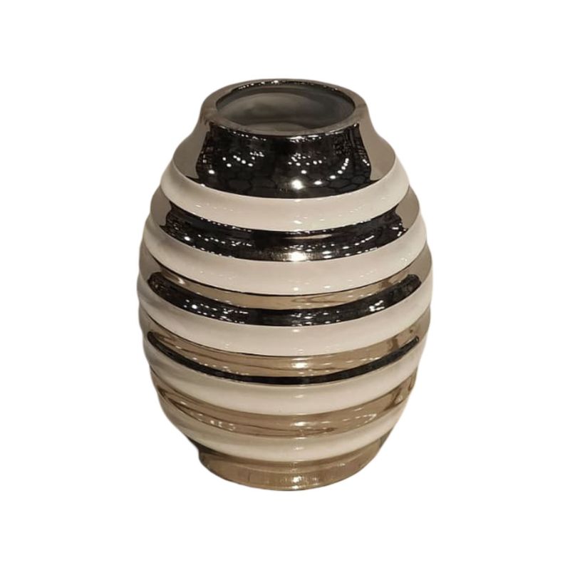 (TPM-ID-059) White Silver Vase Medium