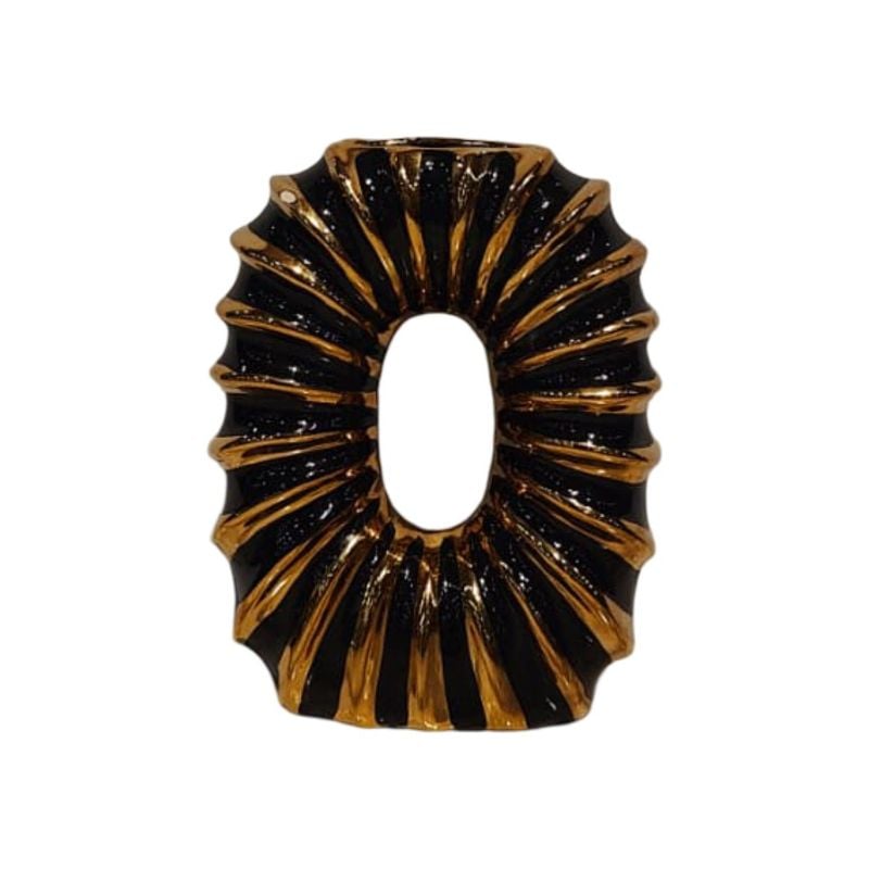 (TPM-2728)1 Piece Ceramic BK-WH Vase 48