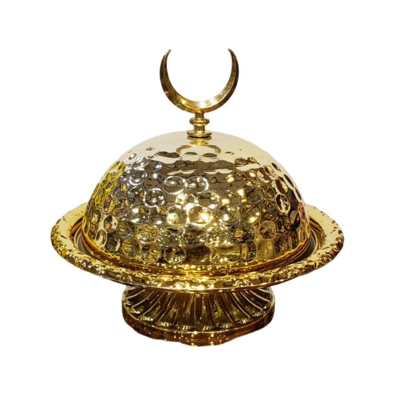(TPM-1550) 1 Piece Golden Platter With Lid
