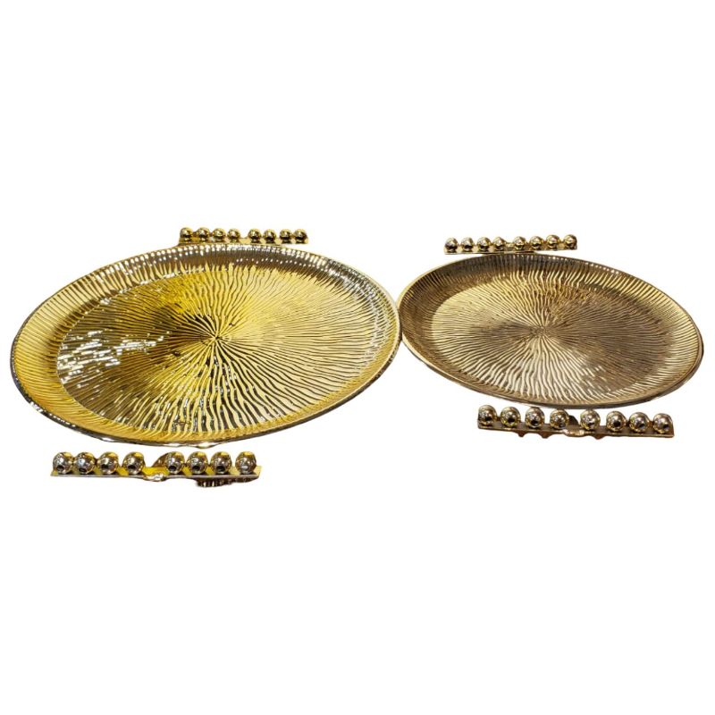 (TPM-2070) Coin Shaped Design 2 Pcs Tray Set