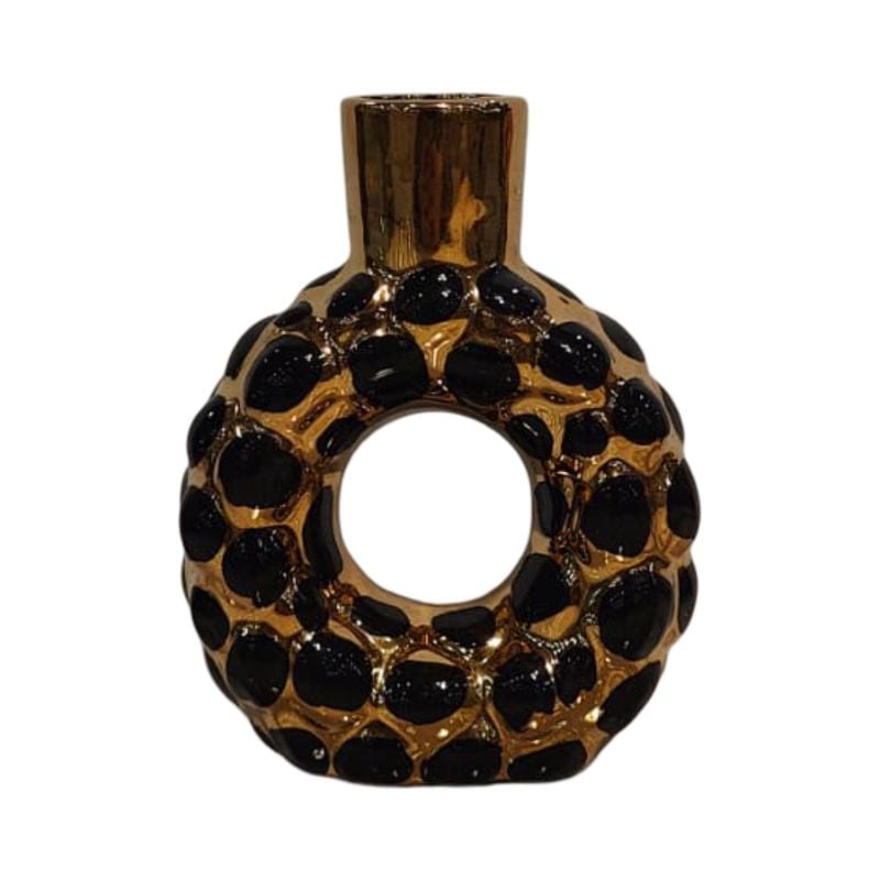 (TPM-2688)1 Piece Ceramic BK-WH Vase 8