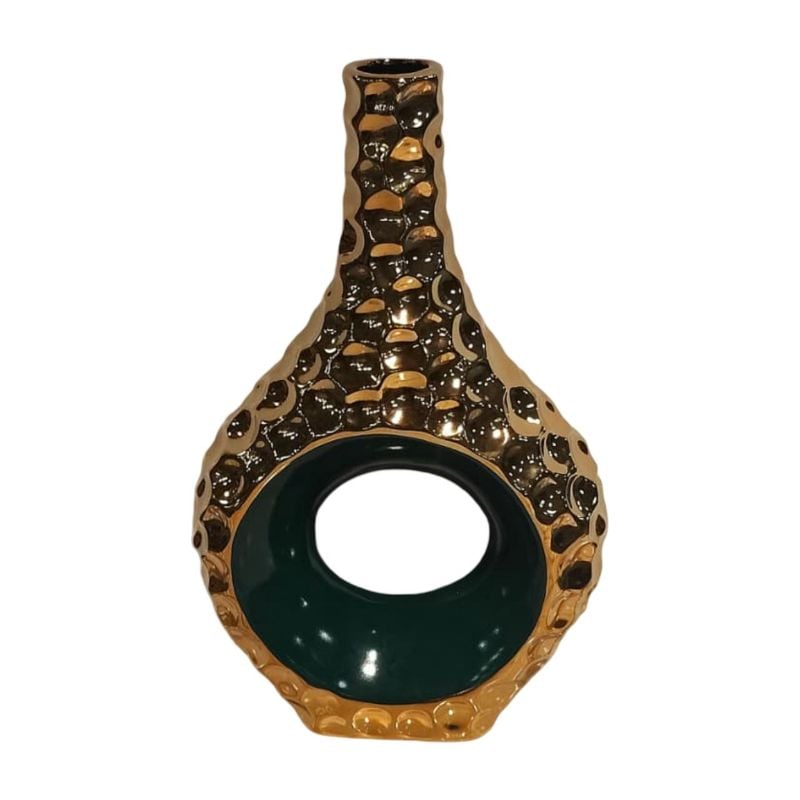 (TPM-ID-048) 20-26 Large Green Golden Vase