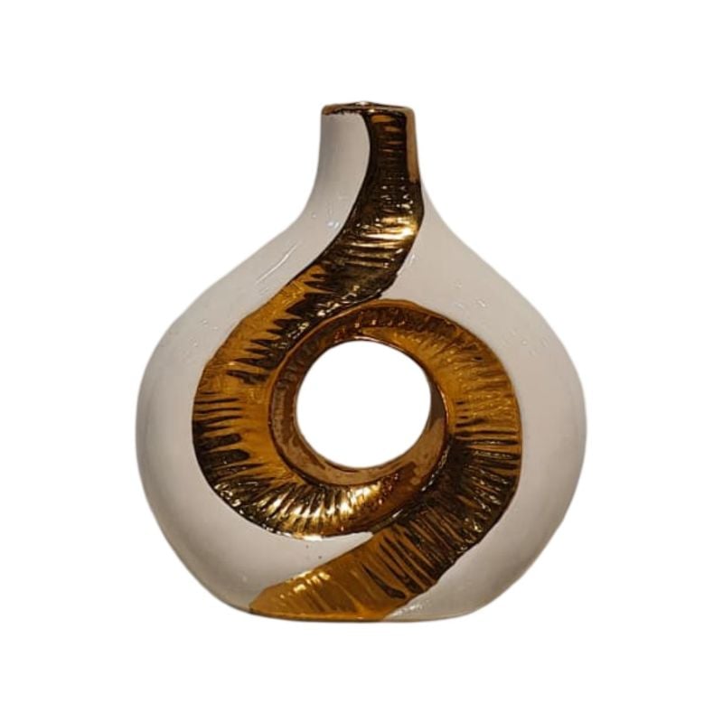 (TPM-2723) 1 Piece Ceramic BK-WH Vase 39