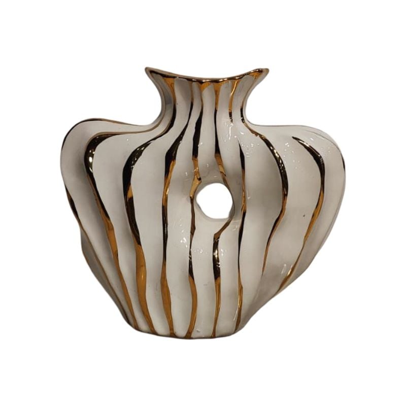 (TPM-2707)1 Piece Ceramic BK-WH Vase 23