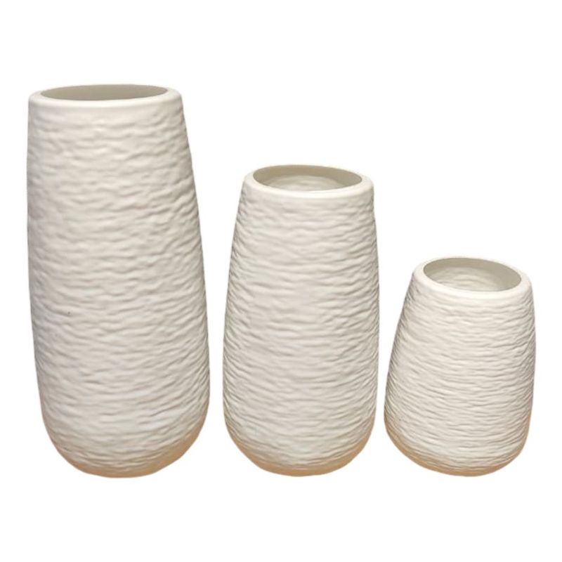 (TPM-1793) 3 PCs PVS Textured Vase Set