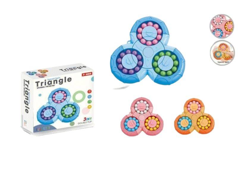 (JP890) 3 In 1 Double Flip Triangle Stress Releif Toy