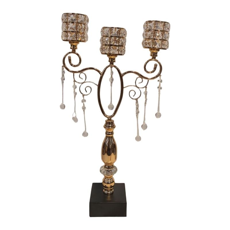 (TPM-ID-145) 1 Piece Black Base Large Candle Stand
