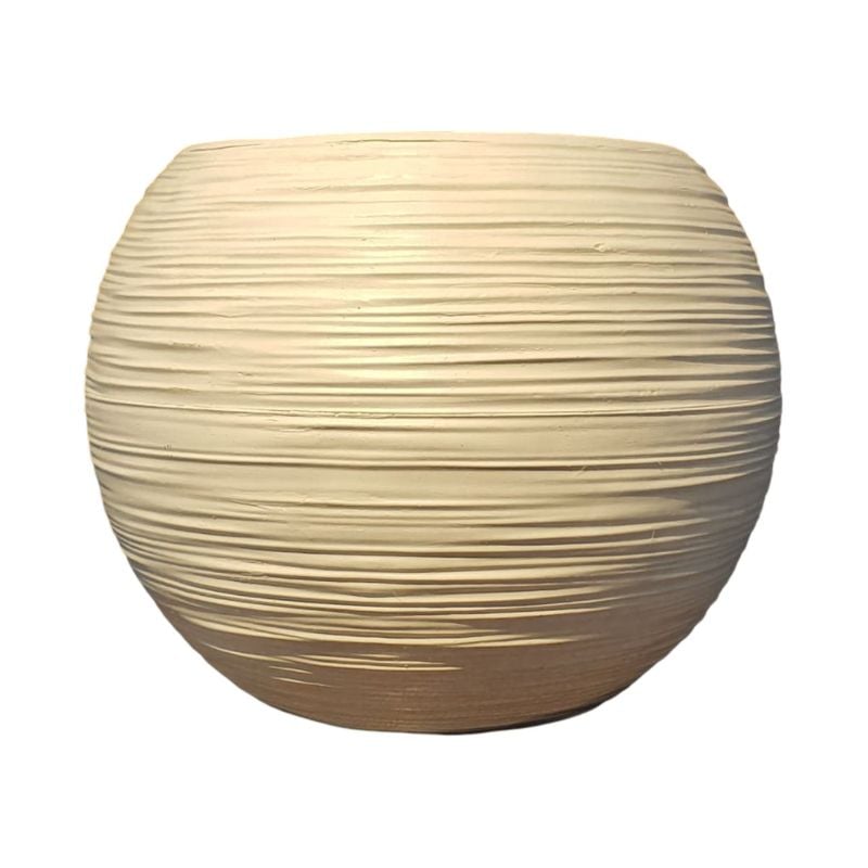 (TPM-1433) Circular Fiber Large Pot White & Black