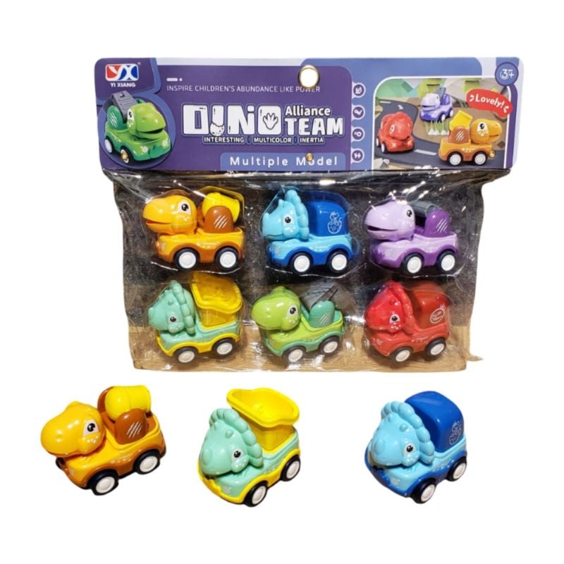 (988S) P/B Dinosaur Car 6Pcs/Pvch