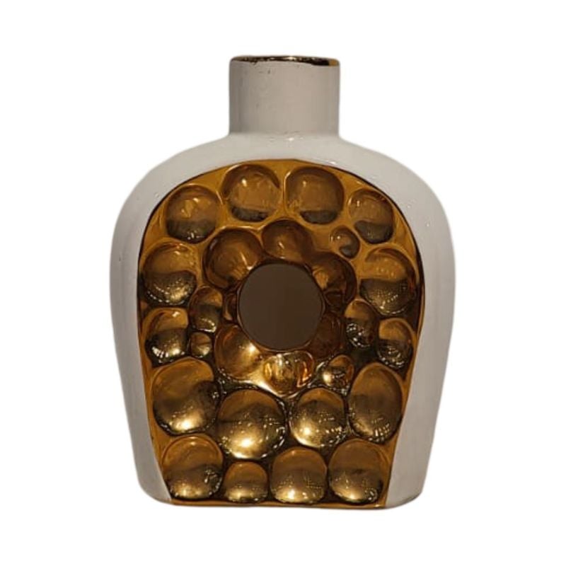 (TPM-2718)1 Piece Ceramic BK-WH Vase 11