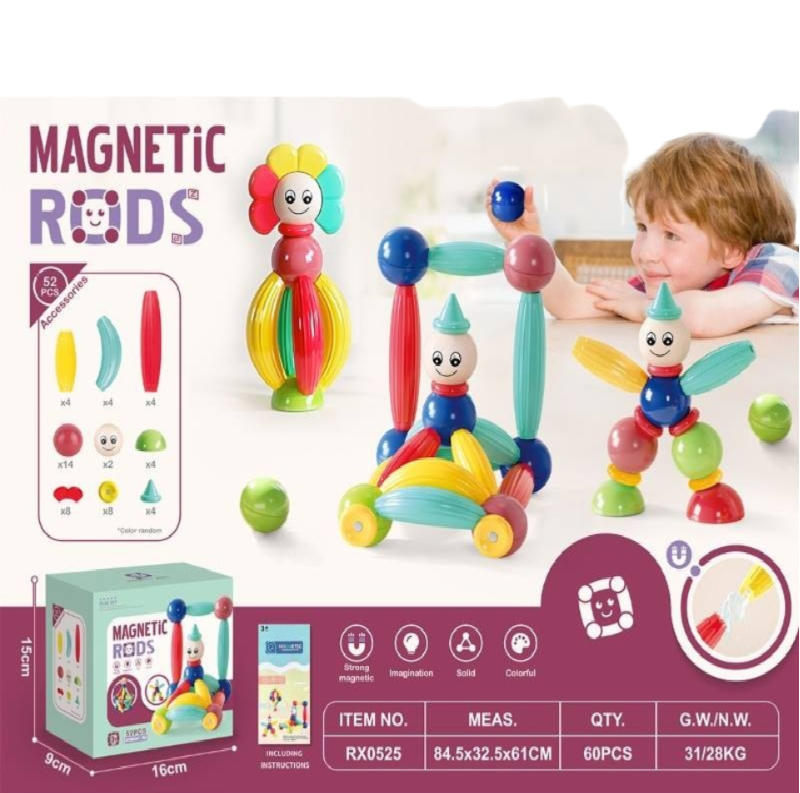 (RX0525) Magnetic Diy Blocks Set 52 Pcs