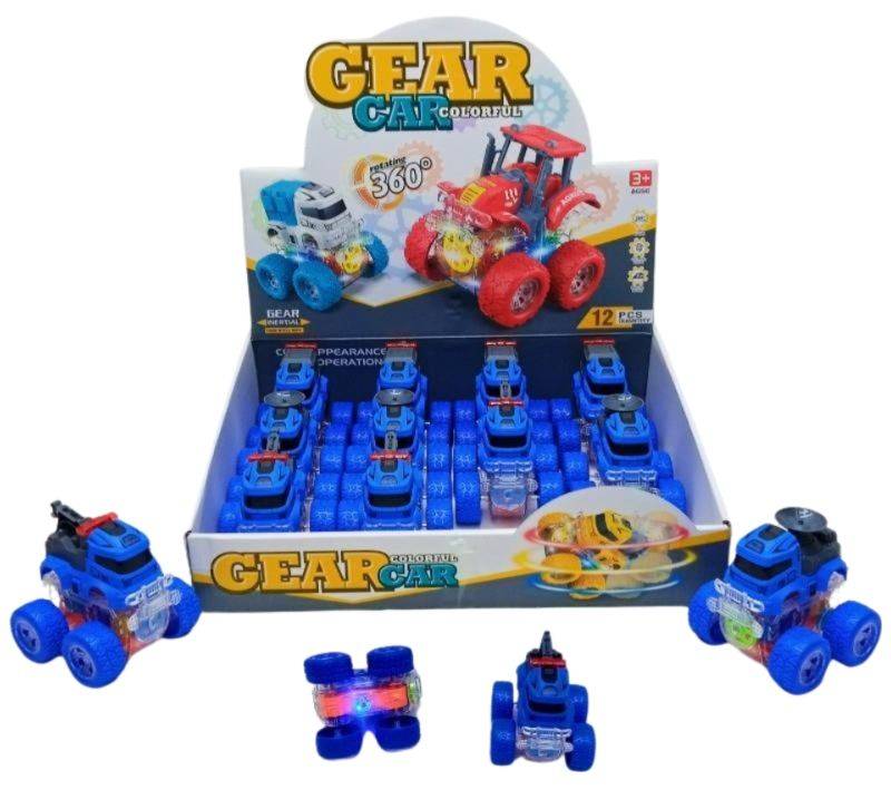 (YM-1100F) Gear Friction Car With lights 12Pcs Box