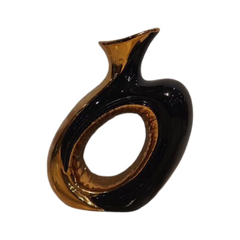 (TPM-2691)1 Piece Ceramic BK-WH Vase 4