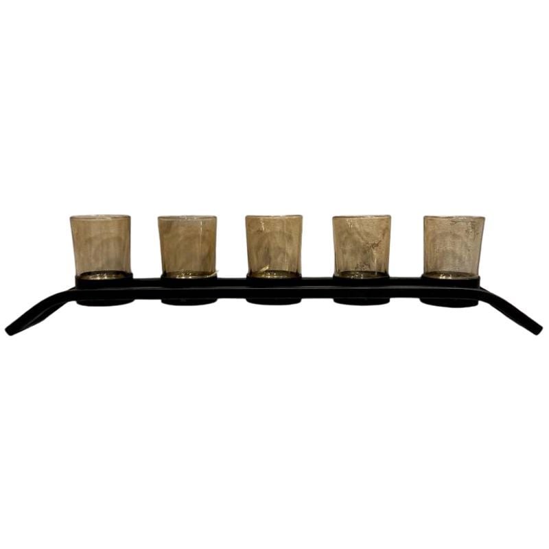(TPM-127) 5 Steps Black Candle Stand