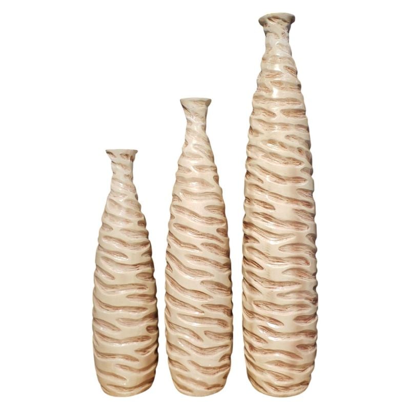 (TPM-W114) Resin 3 Pcs Bottle Vase Set