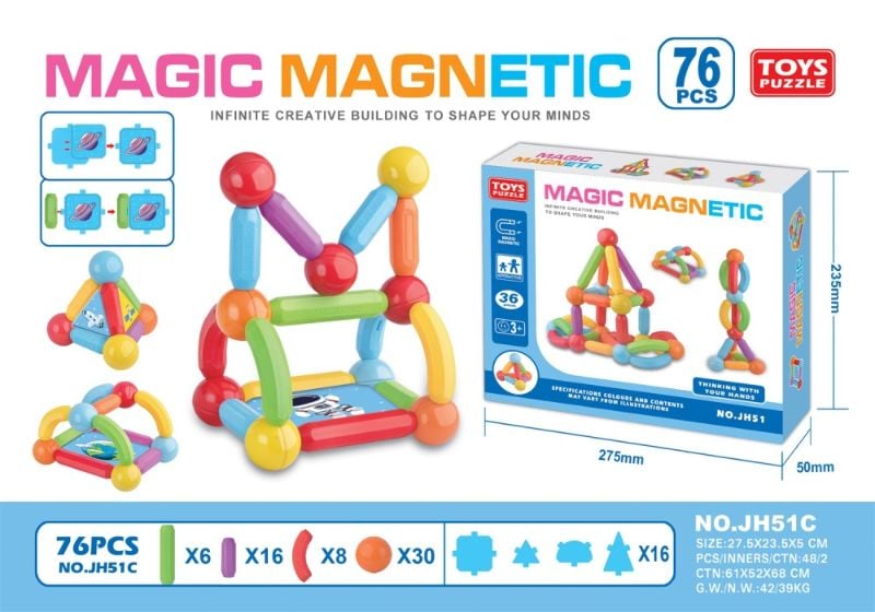 (JH51C) 76Pcs Magic Magnetic Pb