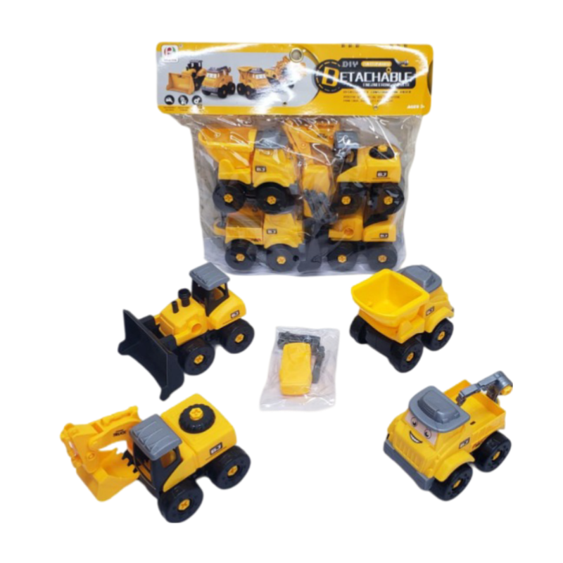 (BJ645A) 4 Pcs Construction trucks
