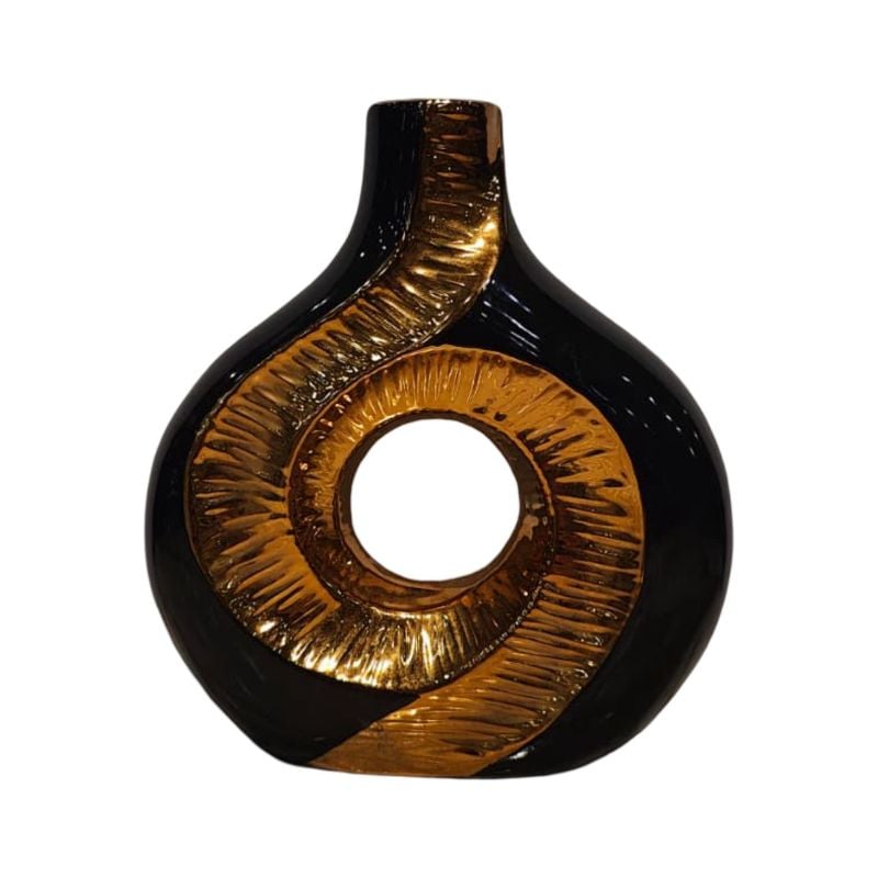 (TPM-2722)1 Piece Ceramic BK-WH Vase 38