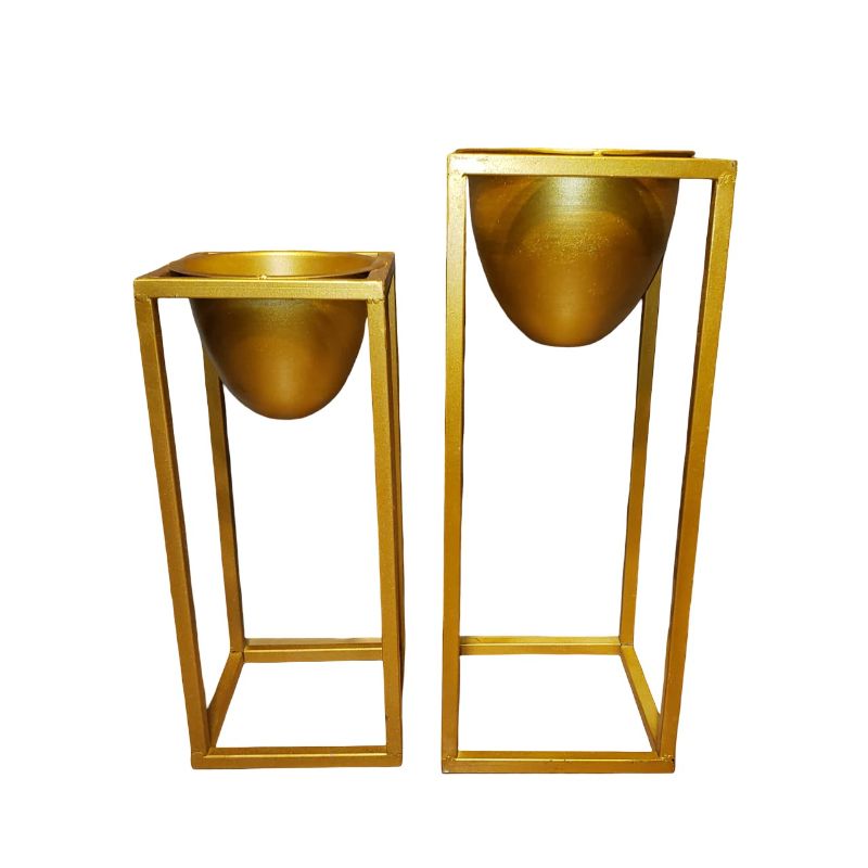 (TPM-1811) Golden Planters 2 Pcs Set
