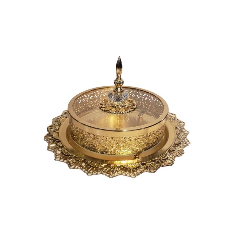 (TPM-ID-101) Dryfruit Dish With Metal Plate