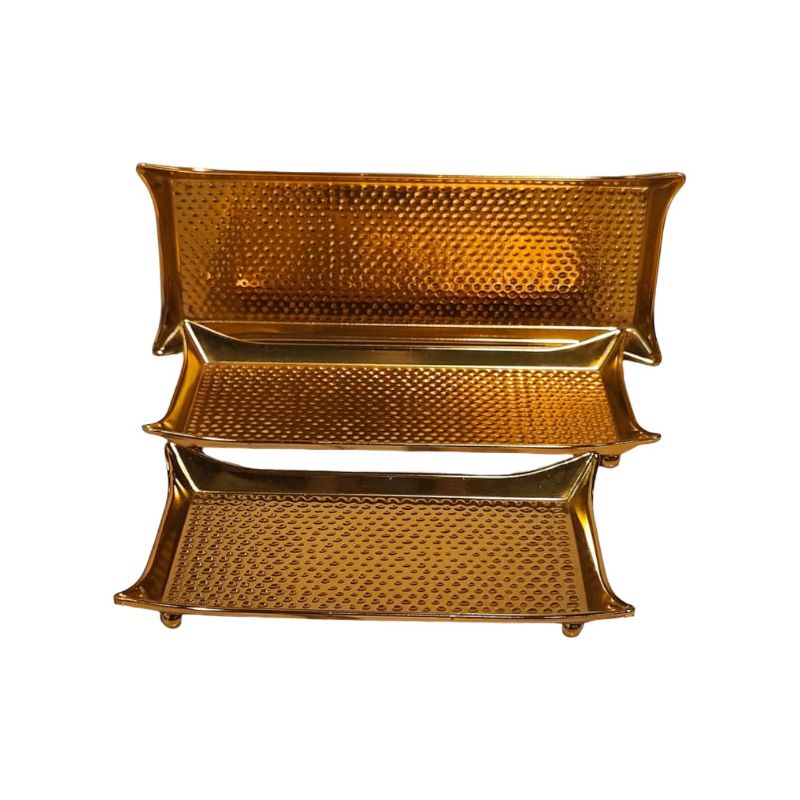 (TPM-2064) Rectangular Textured Tray 3 Pcs Set