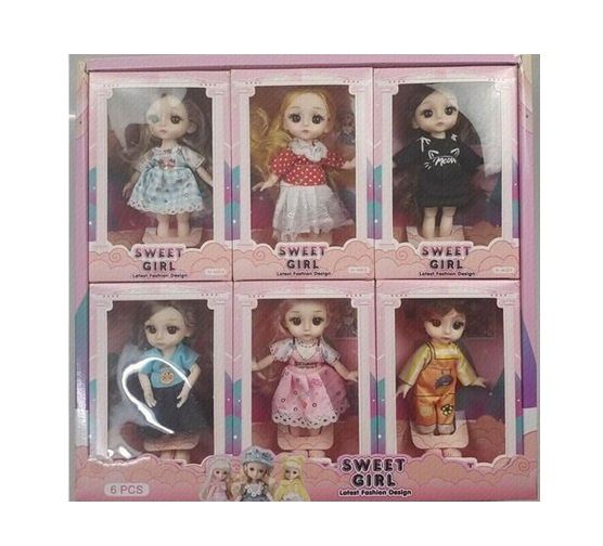 (DX537B) 6 Inch Doll,6 Pcs.Db Flat Pack