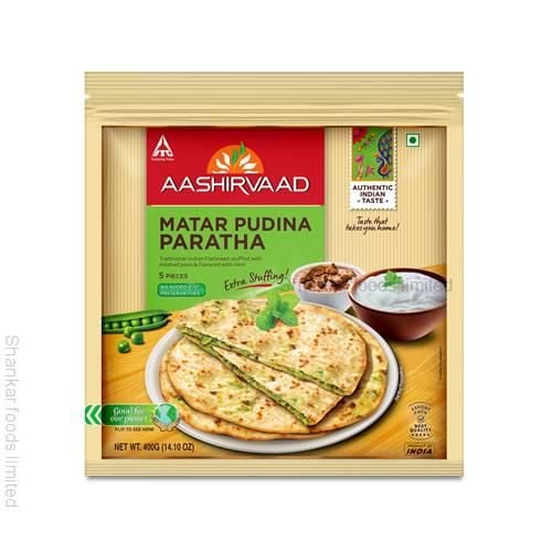7001 - AASHIRVAAD MATAR PUDINA PARATHA 24x400g RRP 1.99