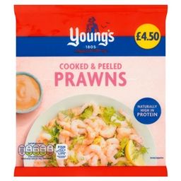 4902-Young's Cooked & Peeled Prawns 180g (12 Pack) Price Marked £4.50