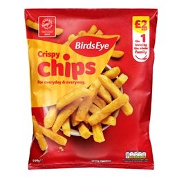 4802-Birds Eye Crispy Chips 600g (10 Pack) Price Marked £2.00