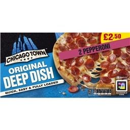5203-Chicago Town 2 Deep Dish Pepperoni 310g (12 Pack) Price Marked £2.50