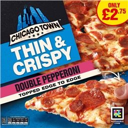 5201-Chicago Town Thin & Crispy Pepperoni 305g (6 Pack) Price Marked £2.75