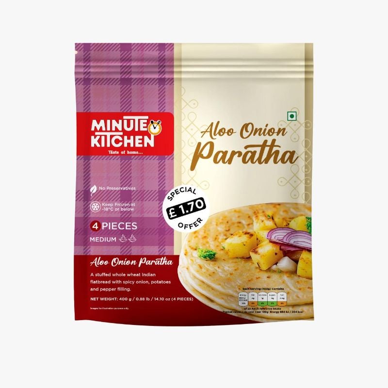 7200- Minute Kitchen ALOO ONION PARATHA 24x 400g