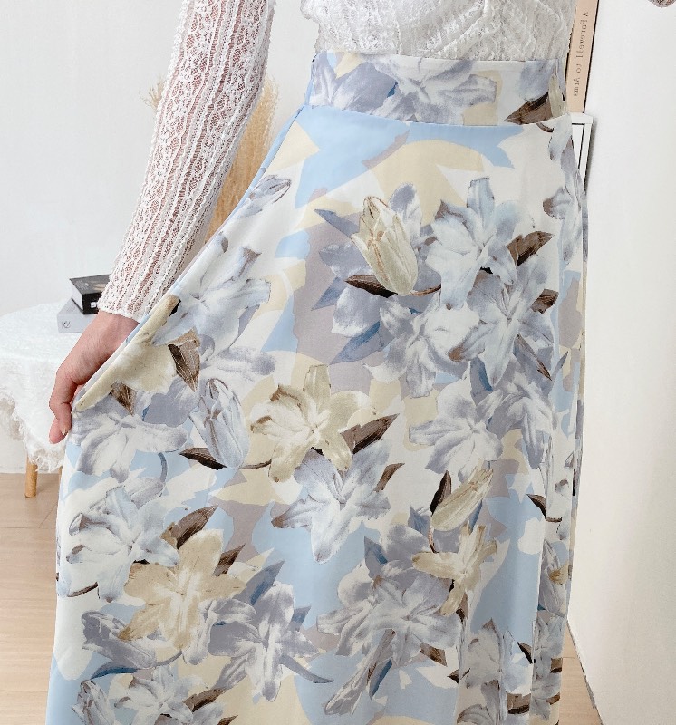 百合彩染中長裙