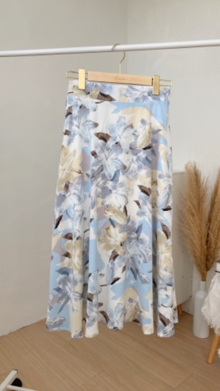 百合彩染中長裙