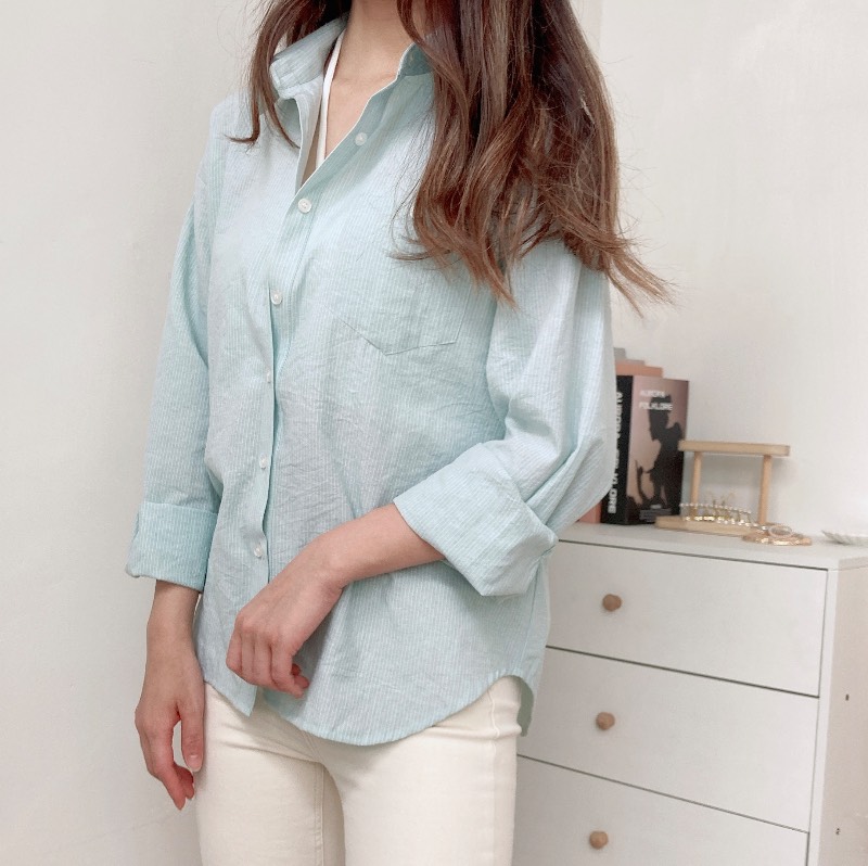 休閑風幼直紋裇衫