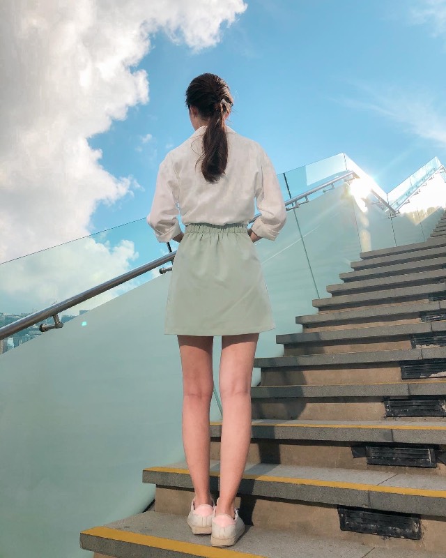 糖果小摺疊短裙