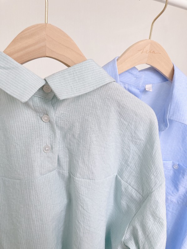 休閑風幼直紋裇衫