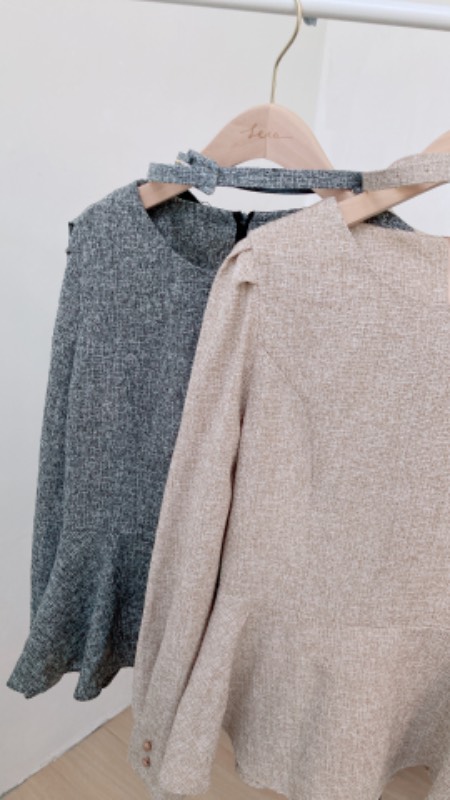 暗紋寬擺襯衣 (連腰帶)