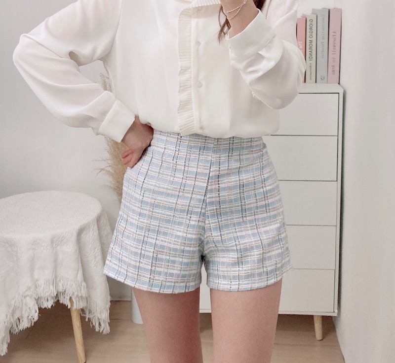 甜美糖果格紋短褲