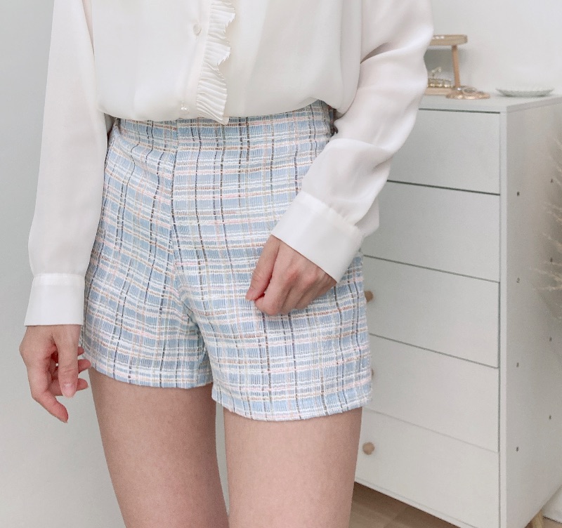 甜美糖果格紋短褲