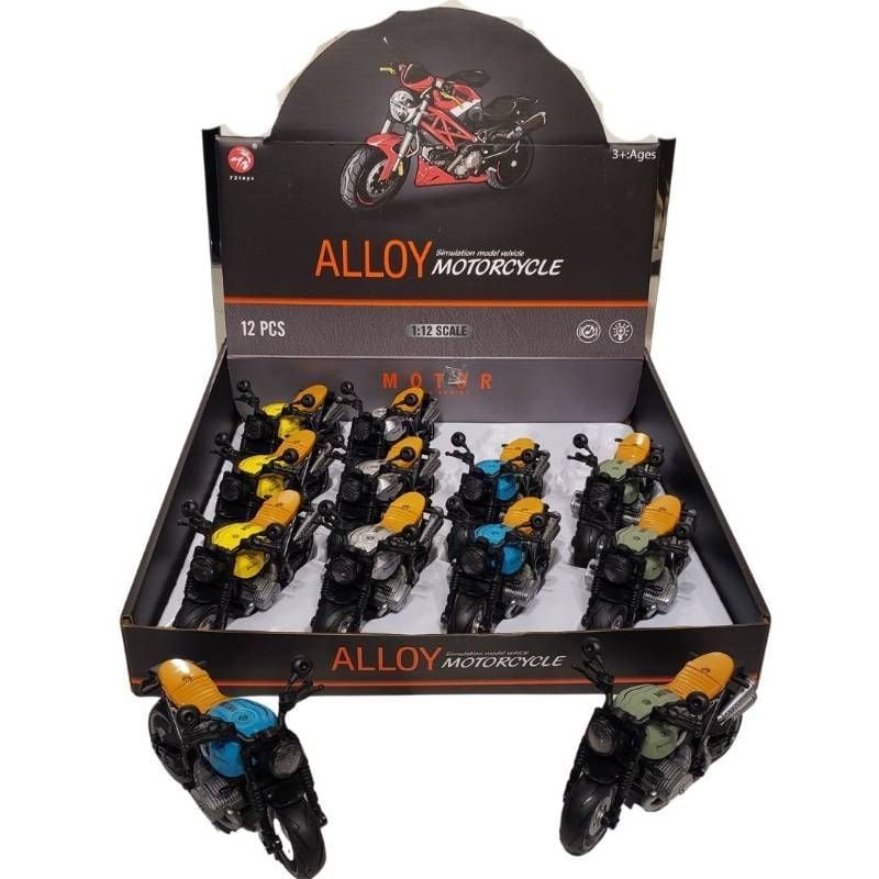 (7602-1) P/B Die Cast Motor Car, 4 Color Mix, 12P))