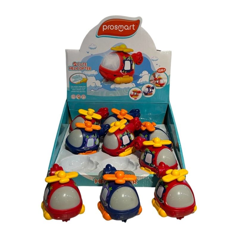 (620-Heli) Carton Friction Helicopter 9Pcs