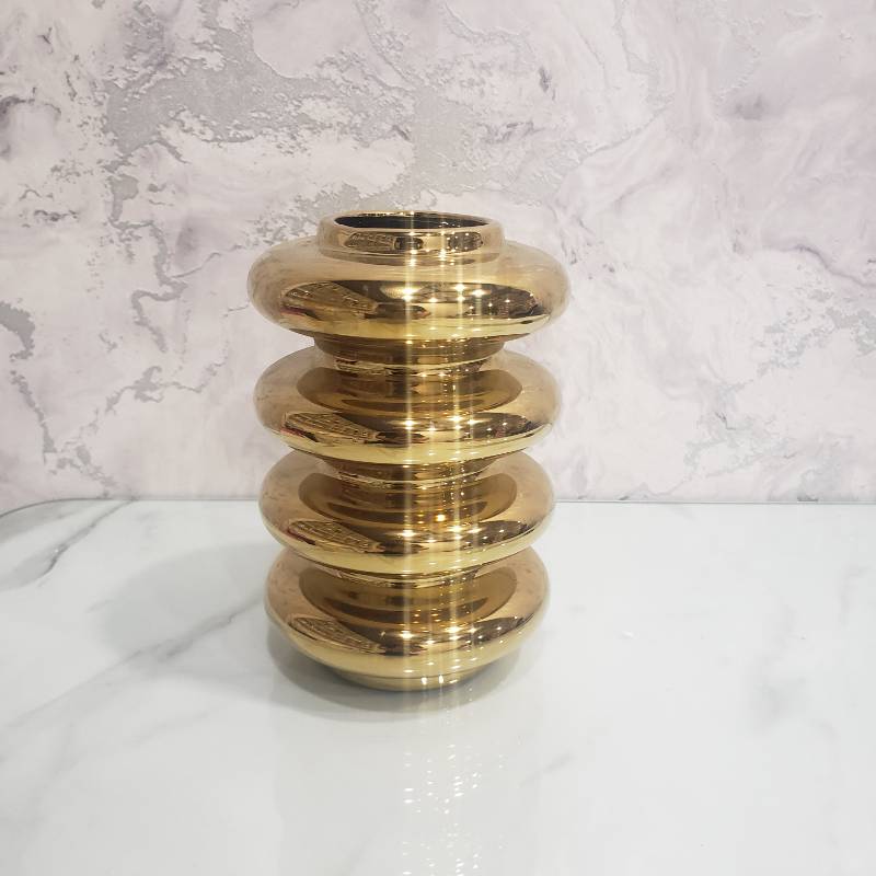 (TPM-603) Golden Ring Vase