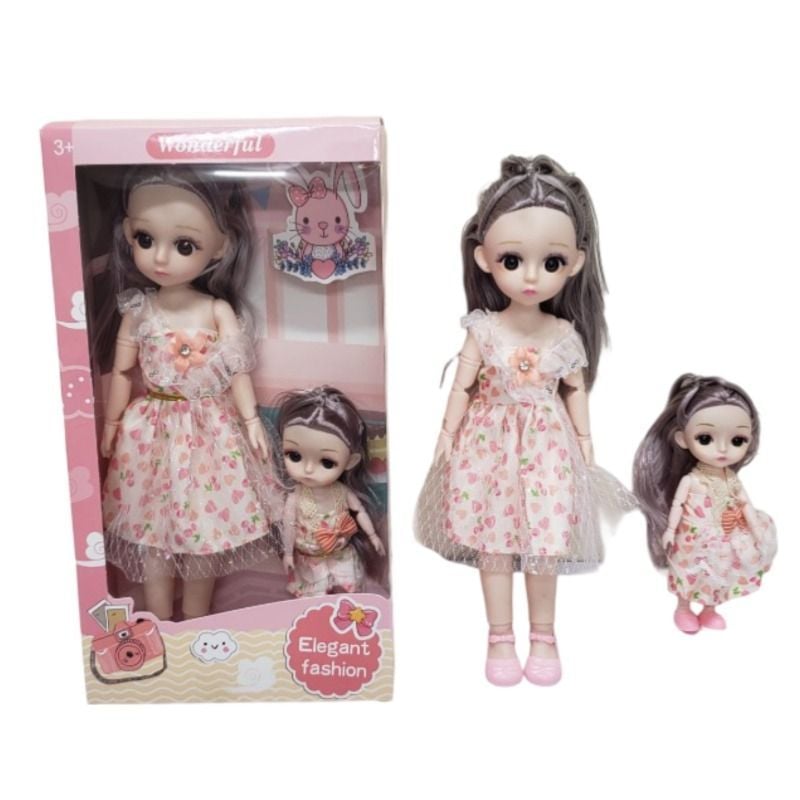 (1912B-1) 12 Inch Real Body Doll Set 2 Asst Mix