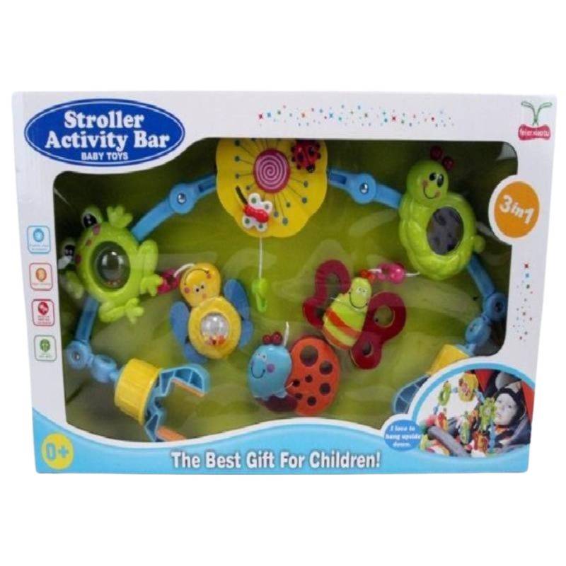 (826-12) 3 in 1 Baby Stroller Activity Rattles Set