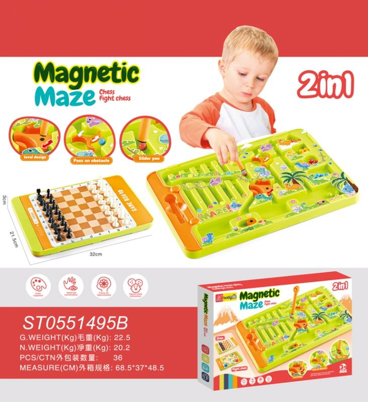 (898-9111) 2 In 1 Magnetic Game Set, Pb